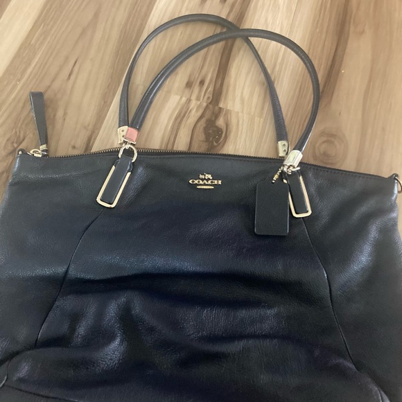 COACH Bag Kelsey Pebbled Leather Navy Blue Satchel F34493 Gold Hardware nwot